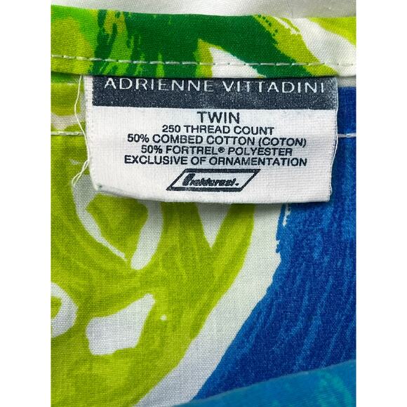 Vtg Fieldcrest Adrienne Vittadini Twin Sheet Set + Euro Shams Bright Tropical - Picture 7 of 9